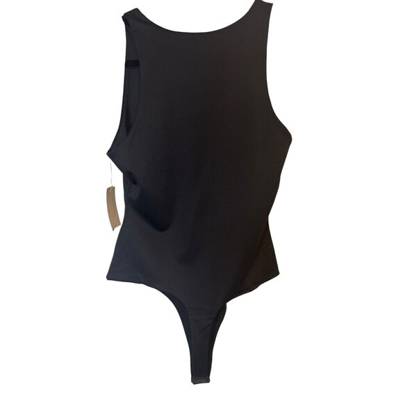 NWT BP. XXS Black Ribbed Sleeveless Thong Bodysuit High-Cut Leg & Scoop Neckline - Picture 7 of 10